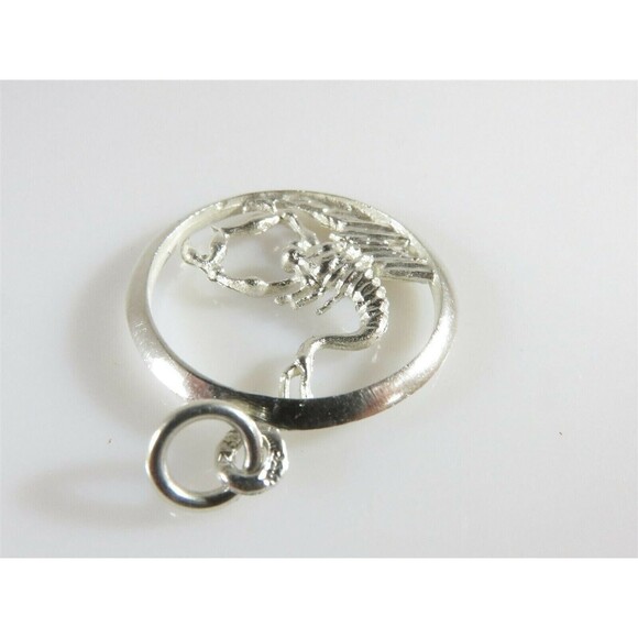 Unisex Scorpio Horoscope Sign 833 Portugal Silver Pendant or Charm 1 1/8" - Picture 4 of 7